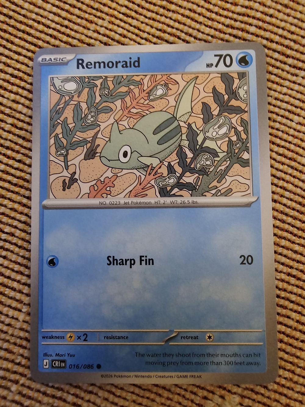 Remoraid card from the Chaos Rising expansion set (CRI)